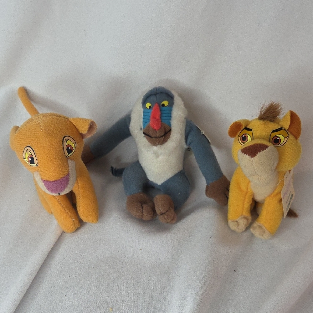 Lion King Plush Set Simba Nala Rafiki Kellogs Vintage 1990s